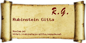 Rubinstein Gitta névjegykártya